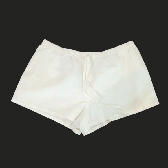 The Drop Pants - The Drop Emilie Relaxed Linen Ivory Shorts XL Lightweight & Breathable Womens Ca